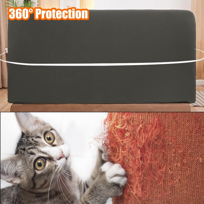 WOMACO Stretch Bed Headboard Slipcover 180 GSM Thick Fabric Solid Color Dustproof Bed Head Protector Cover for Bedroom DÃ©cor (Dark Gray, 47-55") - Image 3